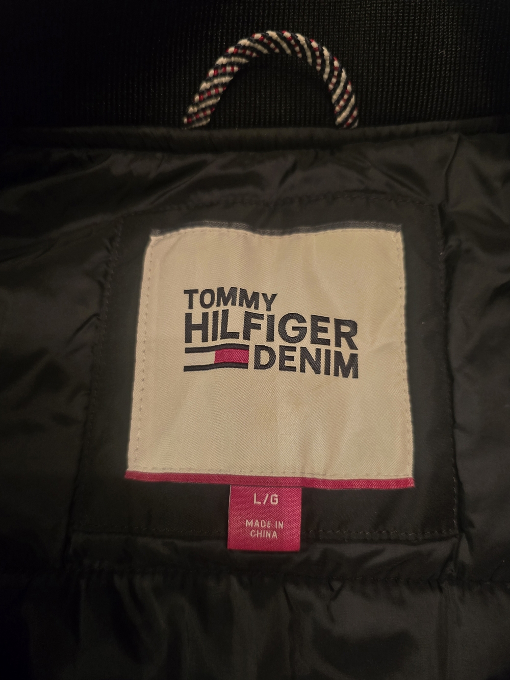 Tommy Hilfiger Denim Men’s Varsity Bomber Jacket - Black - Size Large EUC - Picture 11 of 12